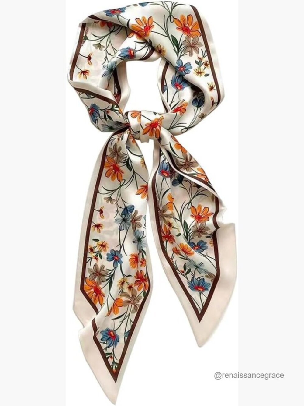 Silk Feel Satin Scarf Long Narrow 5x59 Inch Polyester Hair Neck Accessory